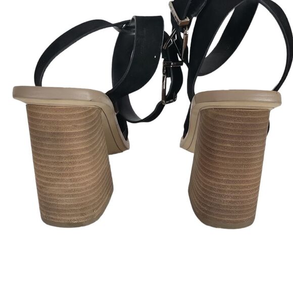 Gianni bini "Marilane" Black Suede Leather Asymmetrical Sandal Shoe Size 9.5 - Picture 6 of 11